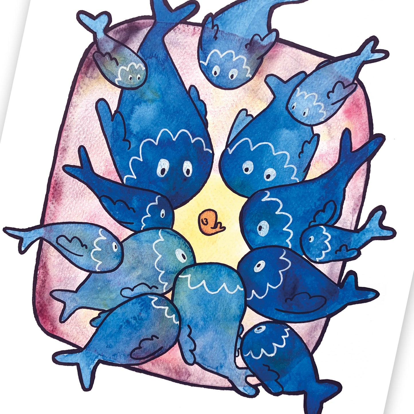 Petits poissons / Aquarelle