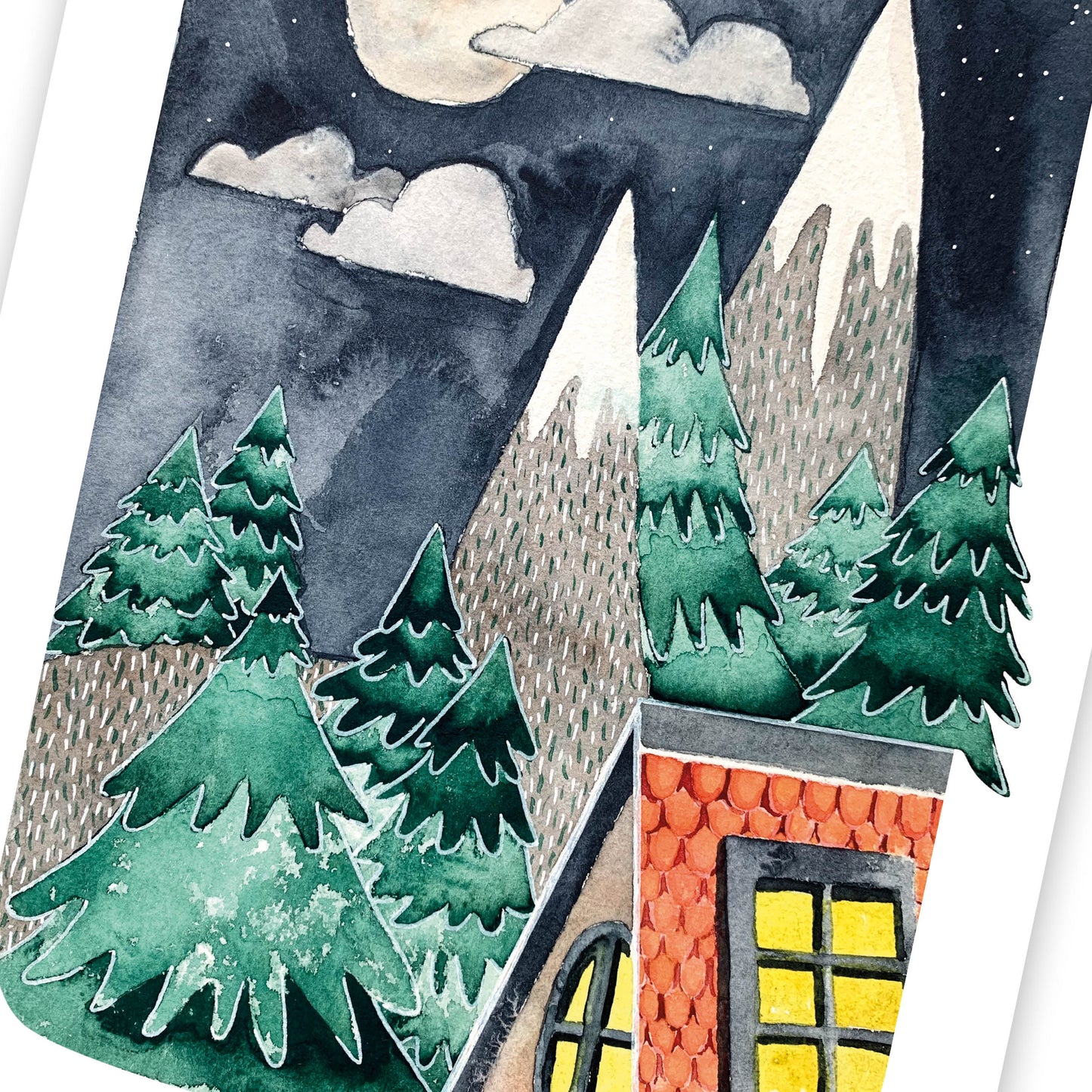 Maison dans la montagne / Aquarelle