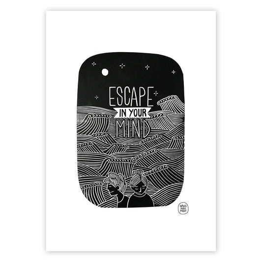 Escape your mind / Linogravure