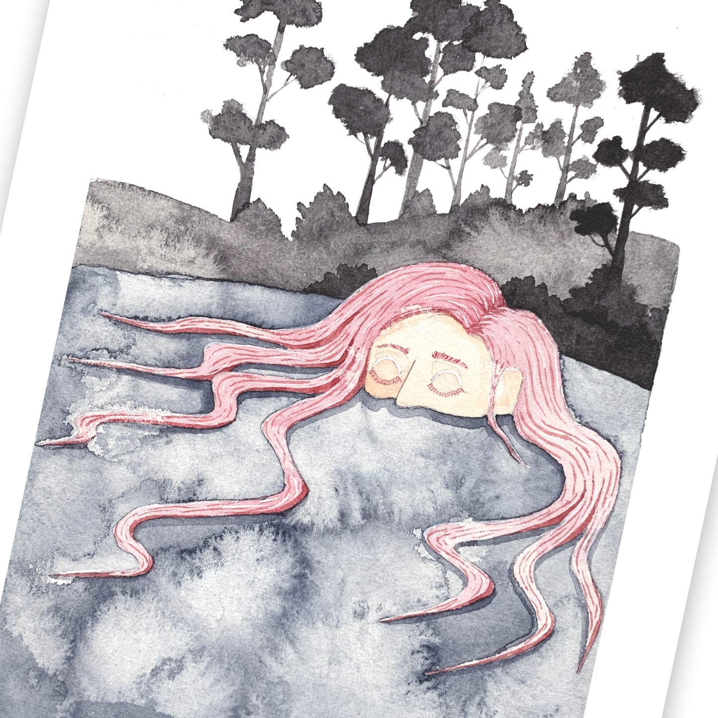 La fille du lac / Aquarelle