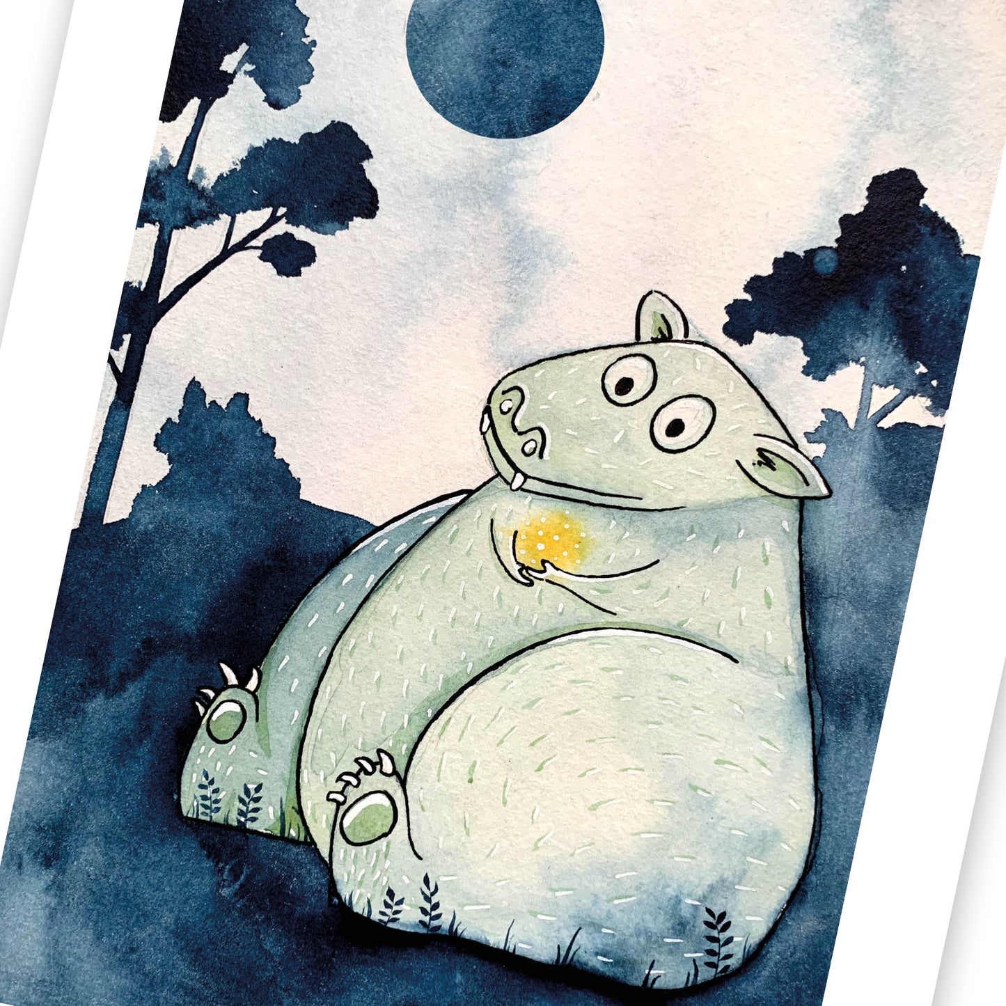 Au clair de lune / Aquarelle