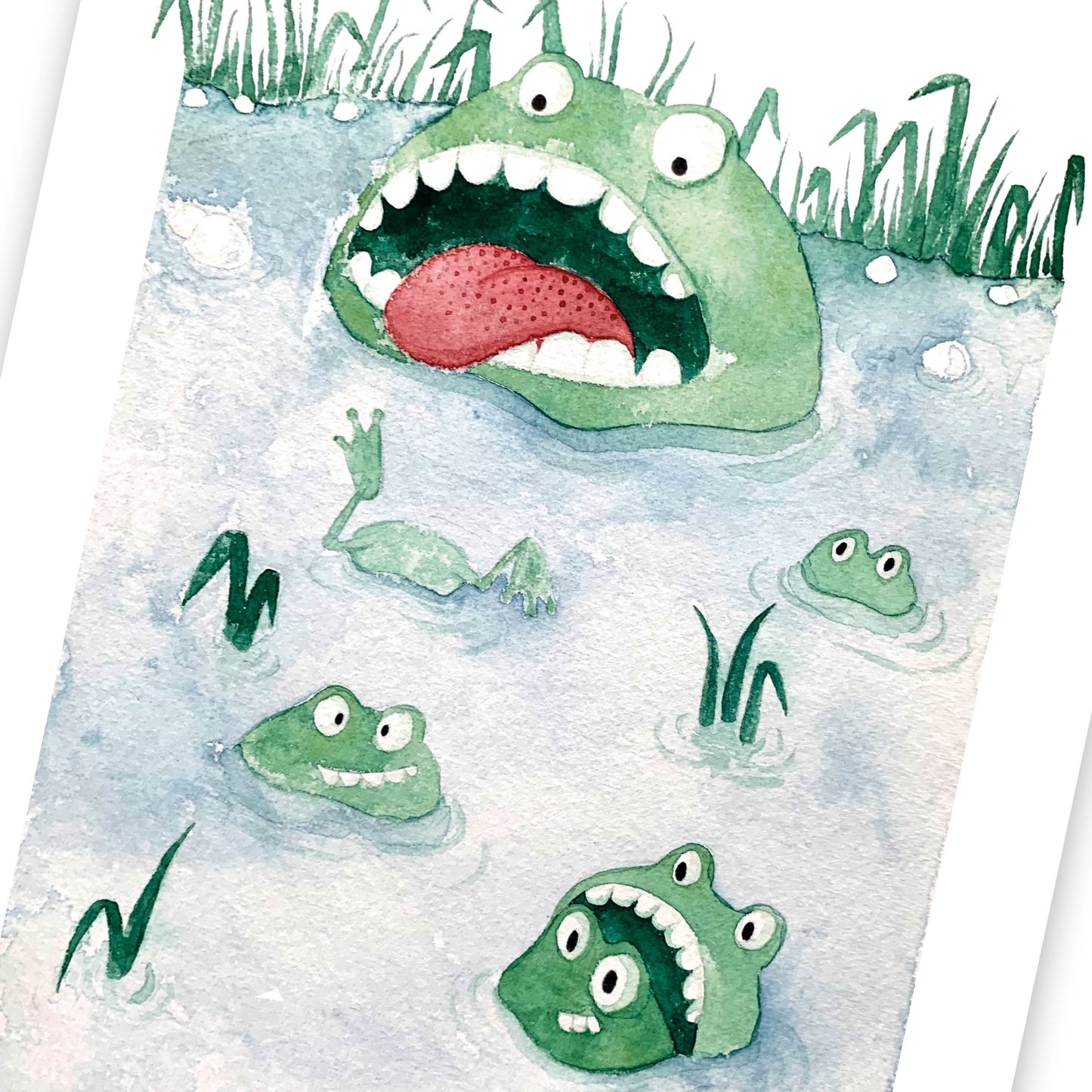 Au royaume des grenouilles / Aquarelle