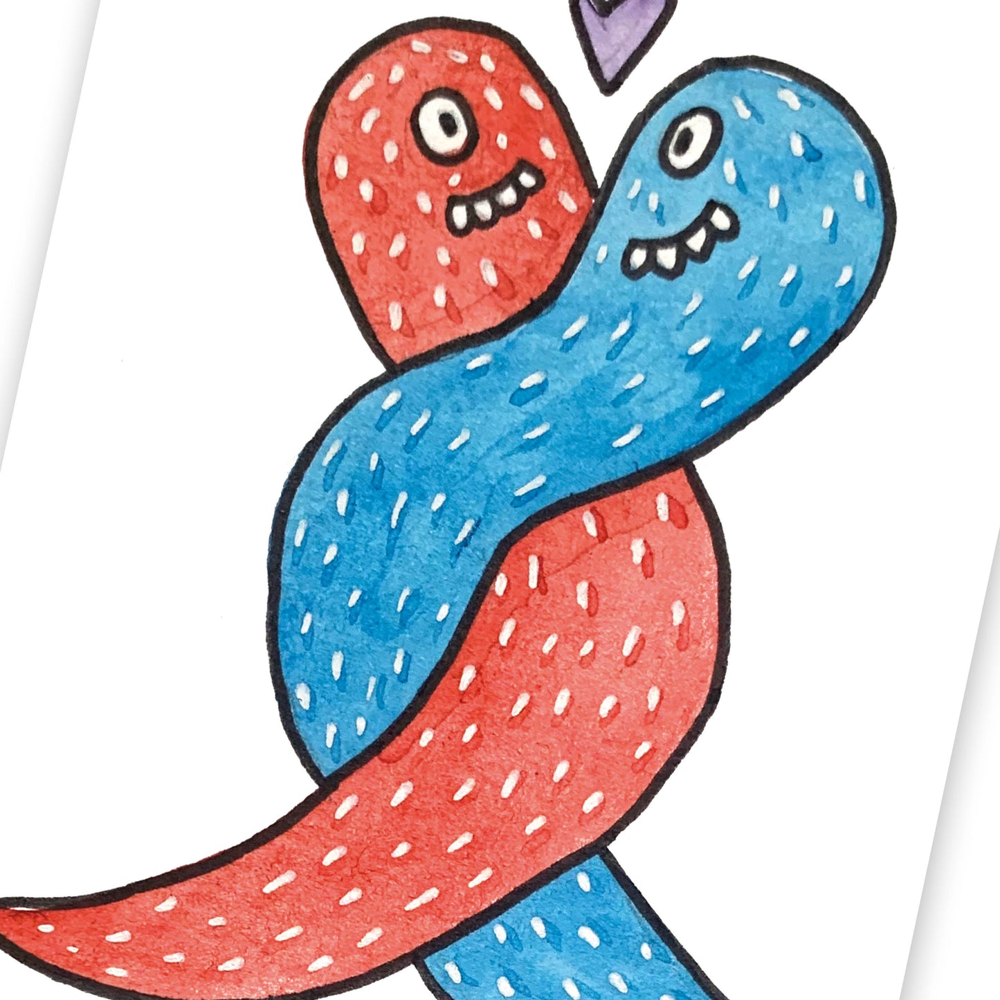 Monstre #5 Bleu & Rouge