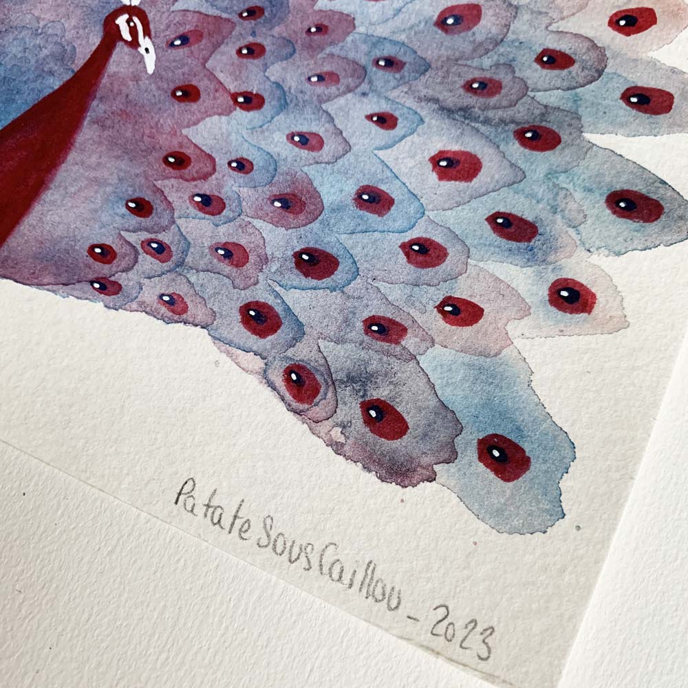 Paon rouge #2 - original