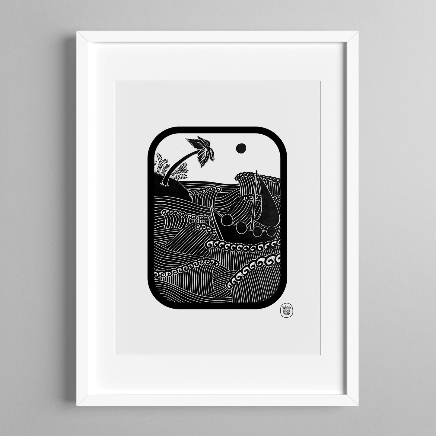 Tempête paradisiaque / Linogravure