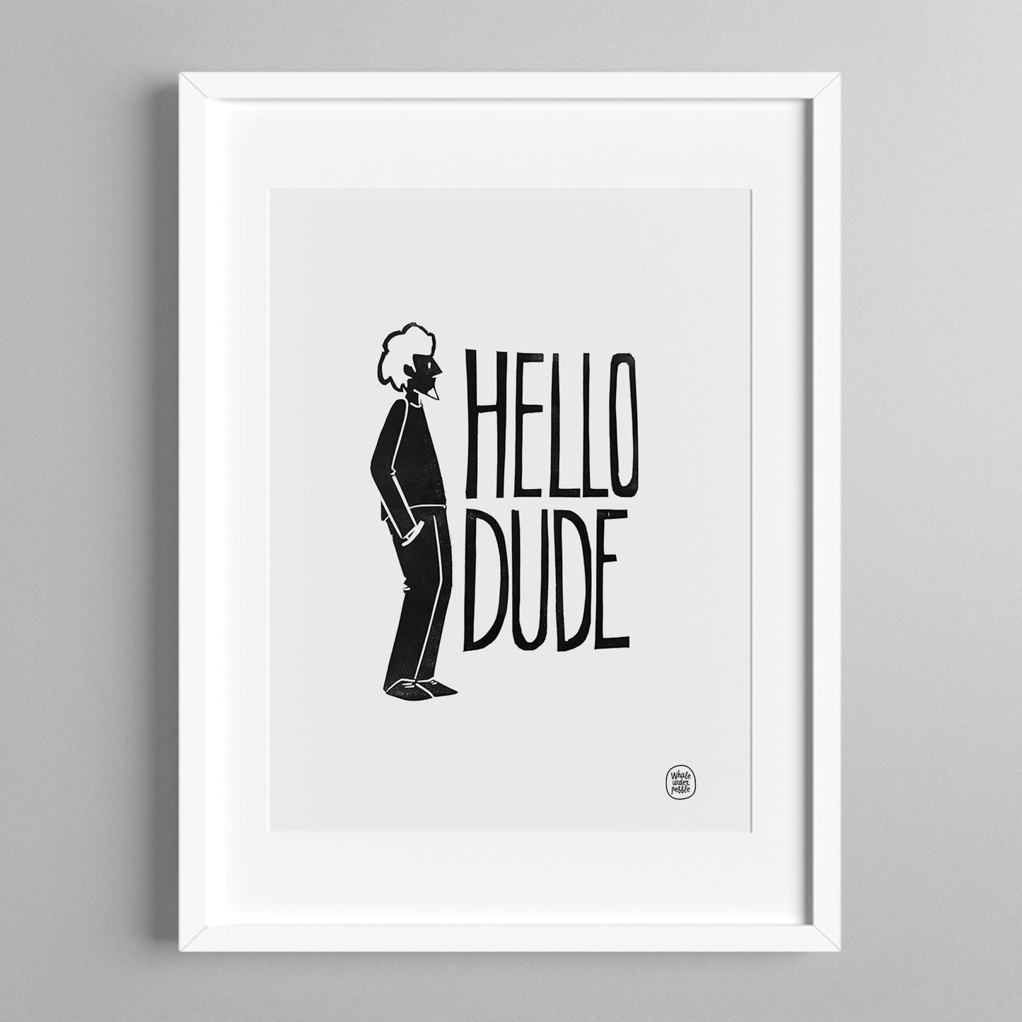 Hello Dude / Linogravure