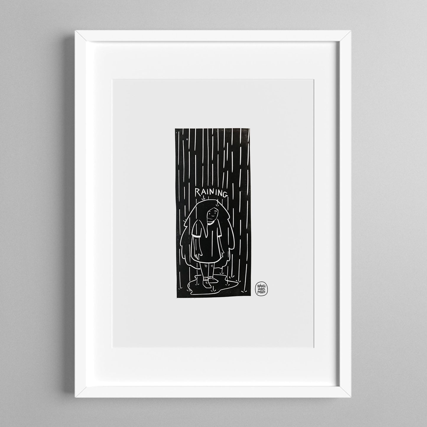 Another rainy day / Linogravure