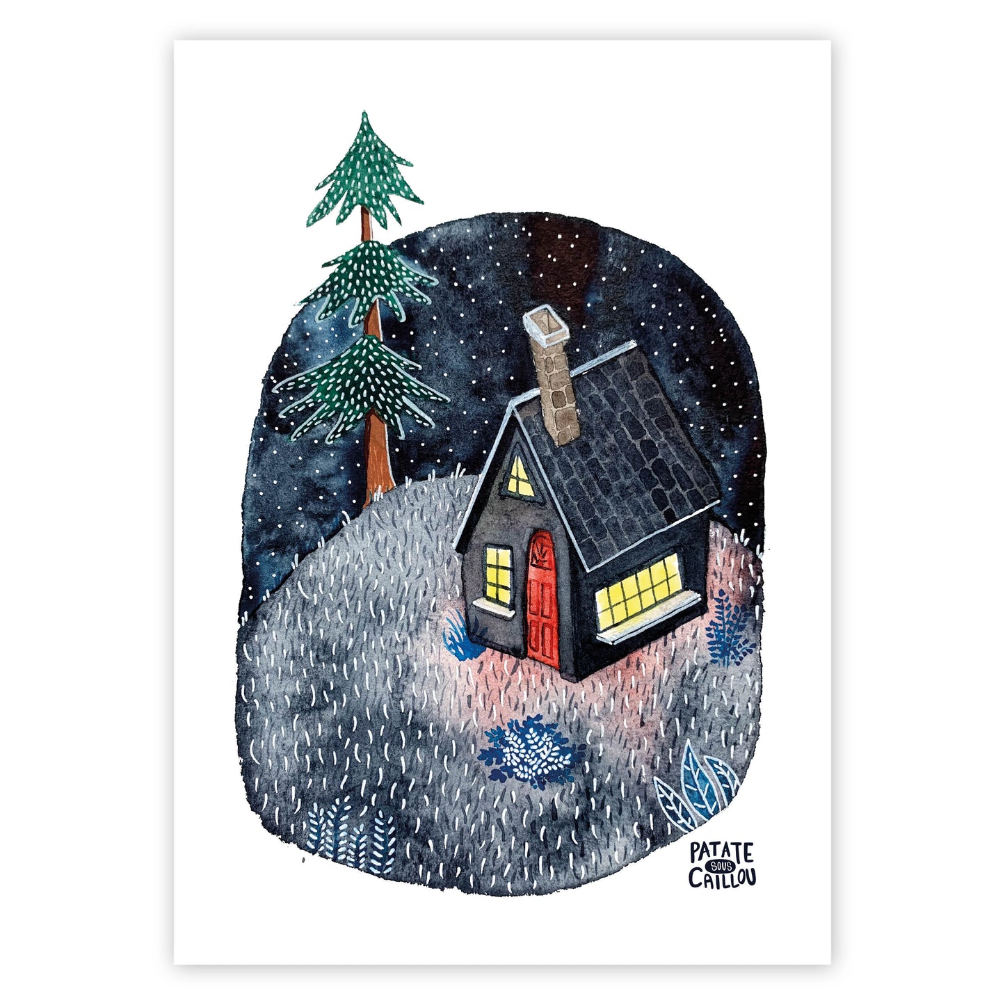 Maison dans la forêt / Aquarelle