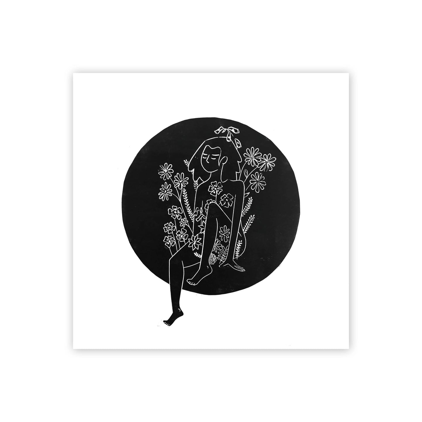 Esprit fleurit / Linogravure