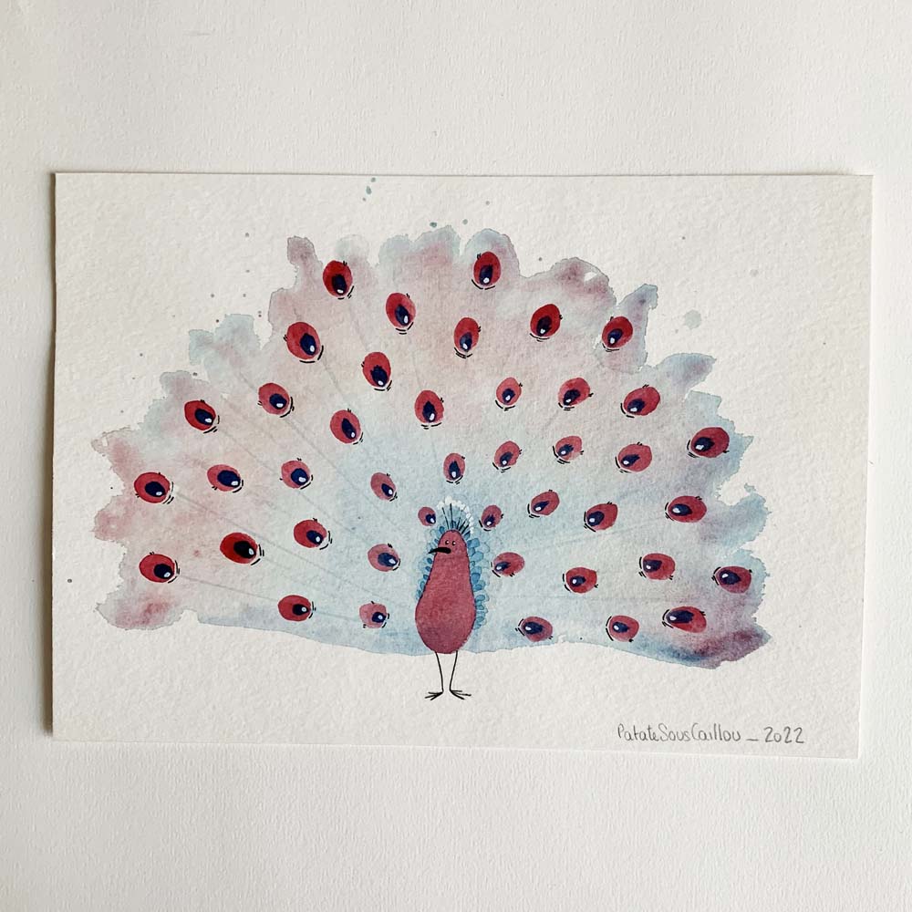 Paon rouge #1 - original