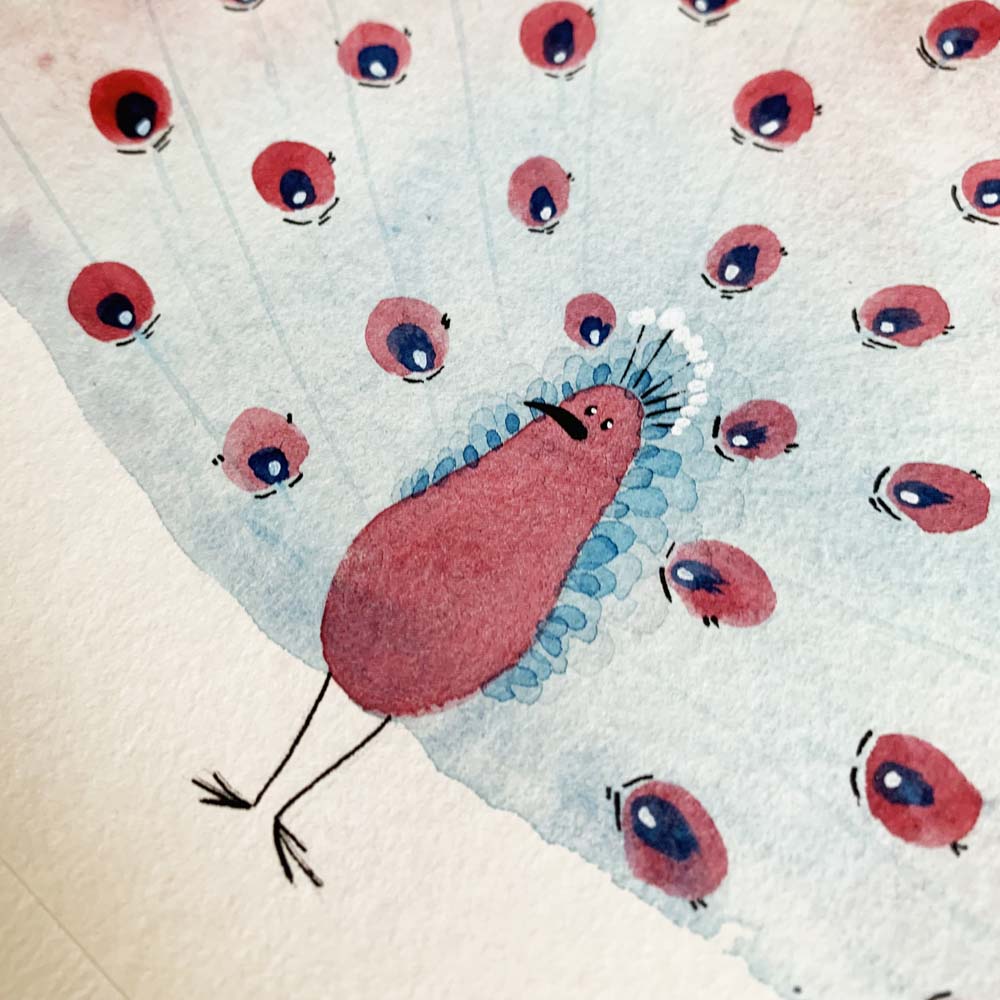 Paon rouge #1 - original