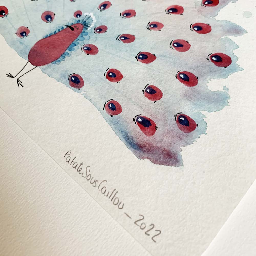 Paon rouge #1 - original