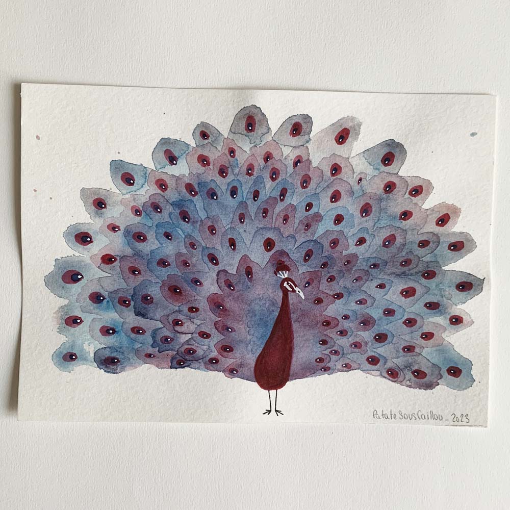 Paon rouge #2 - original